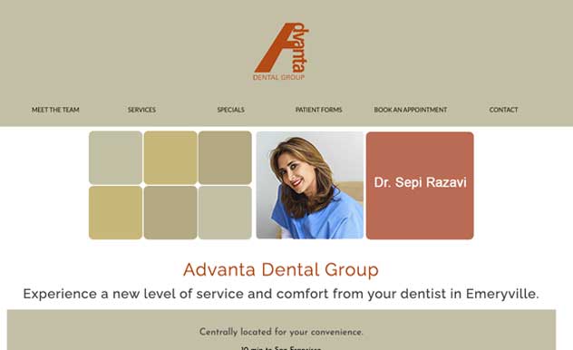 Screenshot of a dental website designed by Full Focus markting a web designer in Mobile, AL