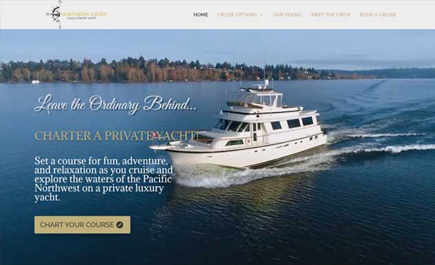 Screenshot of the home page of the website belonging to Charter Northern lIght, a website design by Full Focus Marketing in Mobile, AL